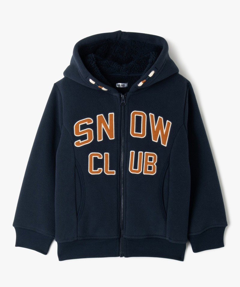 Sweat zippé en maille polaire avec intérieur sherpa garçon